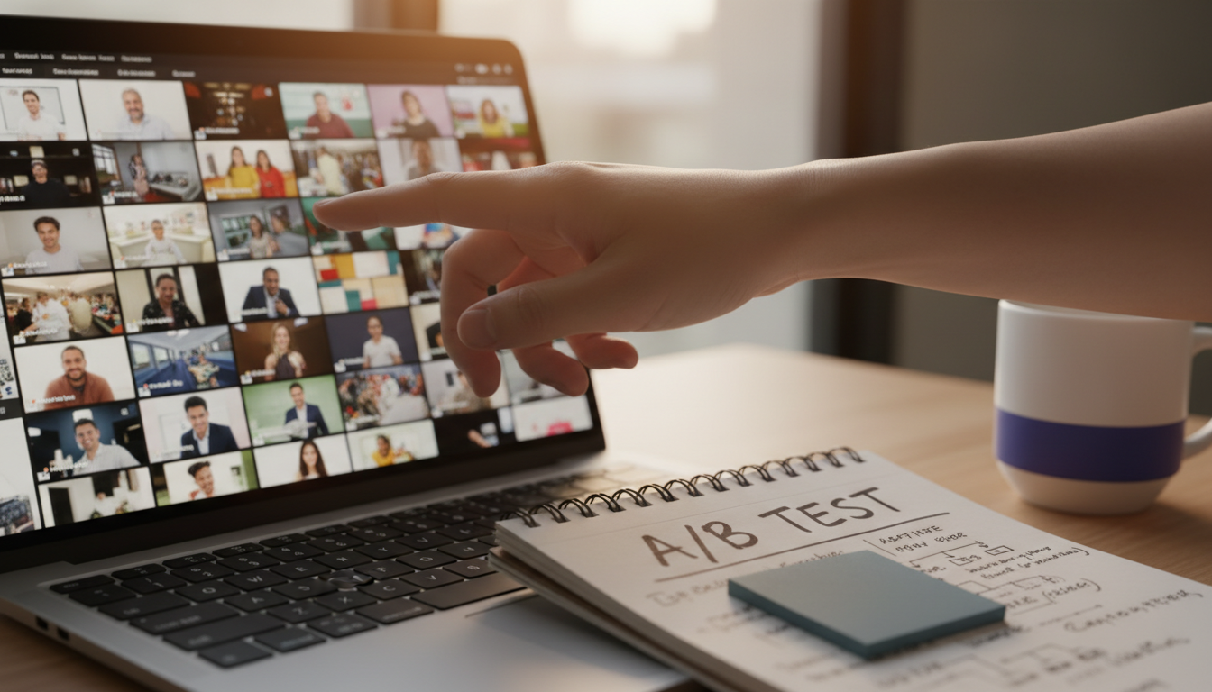 Fast automated clip generation workflow on a laptop with many short-form thumbnails